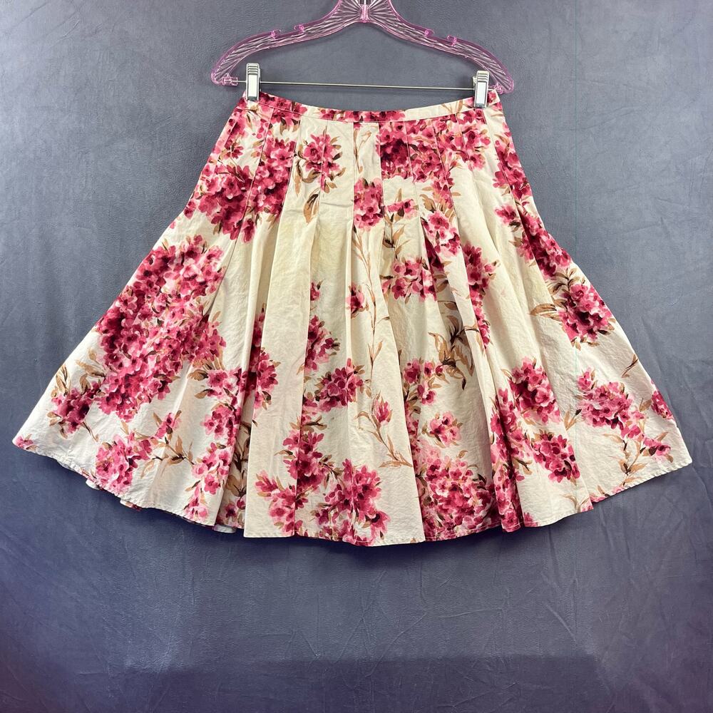 Ann Taylor Midi Skirt Womens 4 Floral Roses Cottage Princess Fairy Ethereal Boho